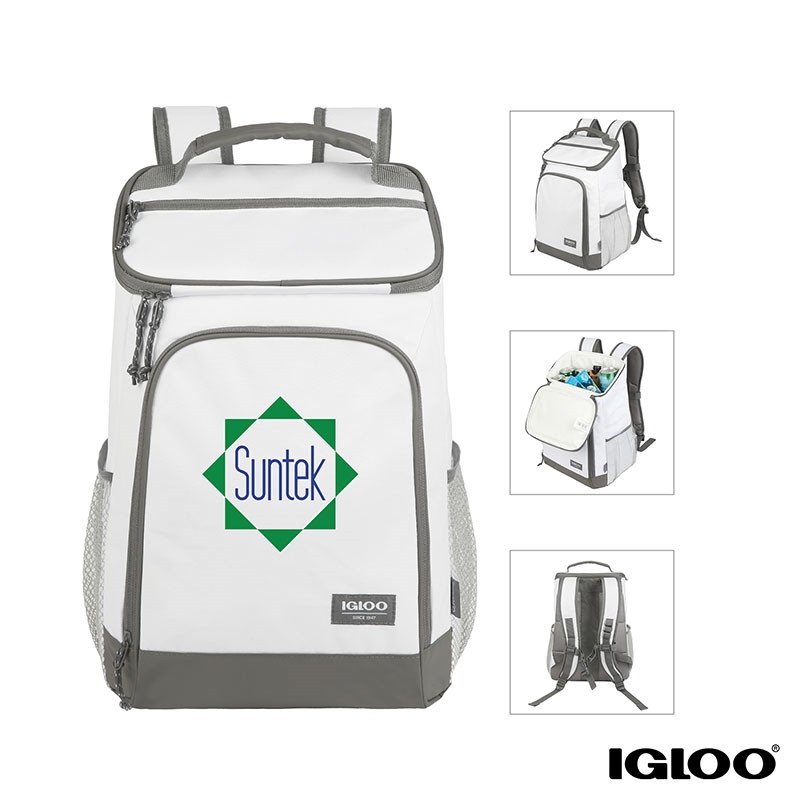 Igloo MaxCold 24 Can RPET Top Grip Backpack Cooler CG4013 Logomark