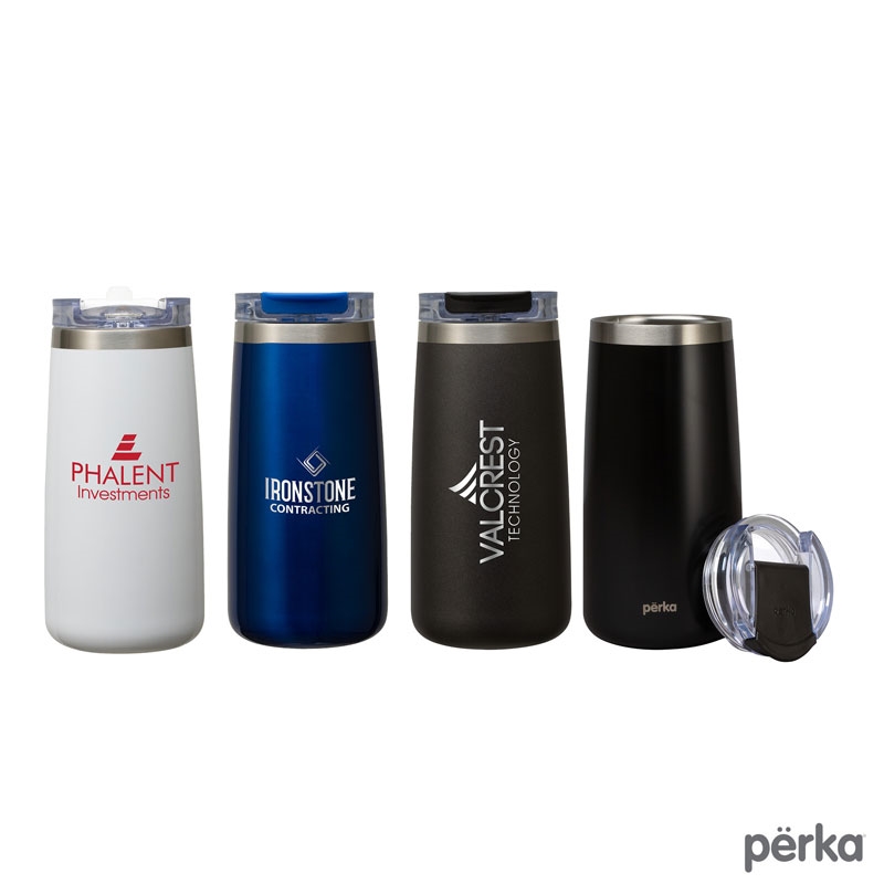 Perka® Erie 16 oz. Double Wall Stainless Steel Tumbler - KM6416 | Logomark