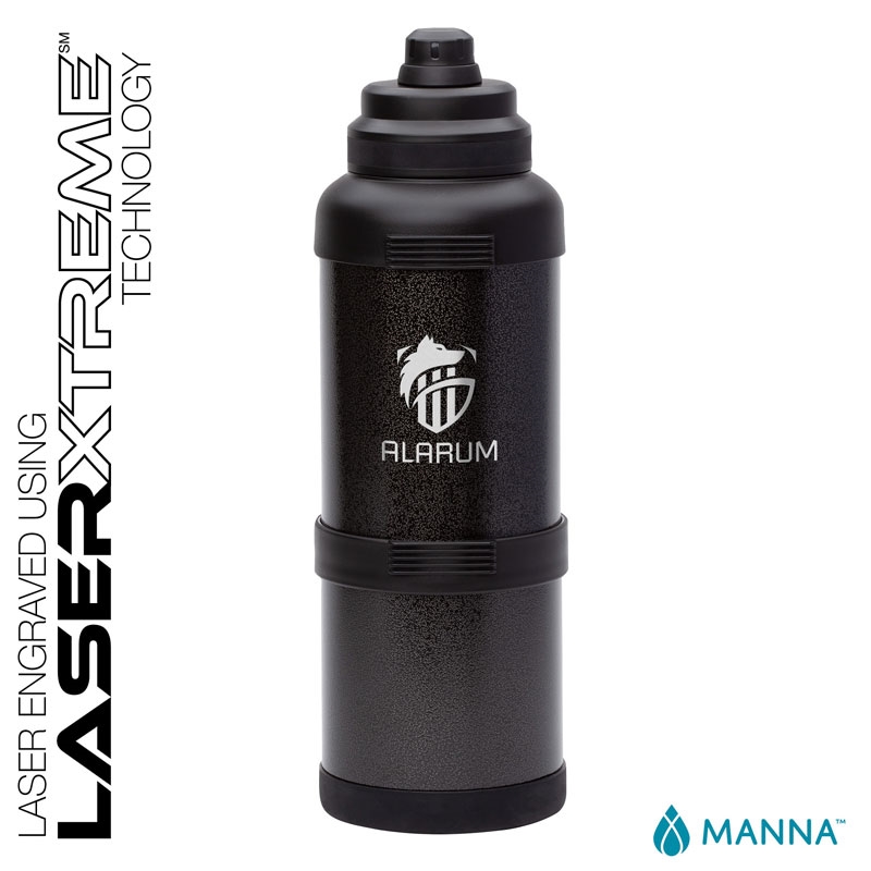 Manna Ranger Pro 40 oz. Slate Powder Coated Stainless Steel Vacuum Bottle, Grey