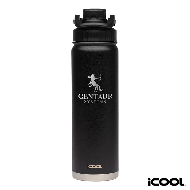 Logo Slim Fit Water Bottles with Tethered Lid (24 Oz.)
