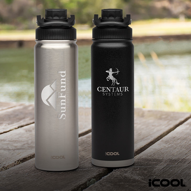 iCOOL® Silverton Double Wall Stainless Water Bottle - 34 oz.