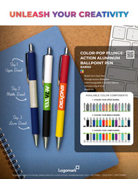 Color-Pop Plunge-Action Aluminum Ballpoint Pen