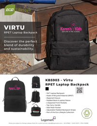 KB5903 - Virtu - RPET Laptop Backpack