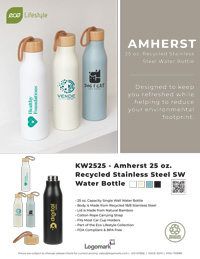 KW2525 - Amherst 25 oz. Recycled Stainless Steel SW Water Bottle