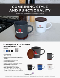 KM6910 - Copenhagen 16 oz. Ceramic Mug w/ Wood Lid